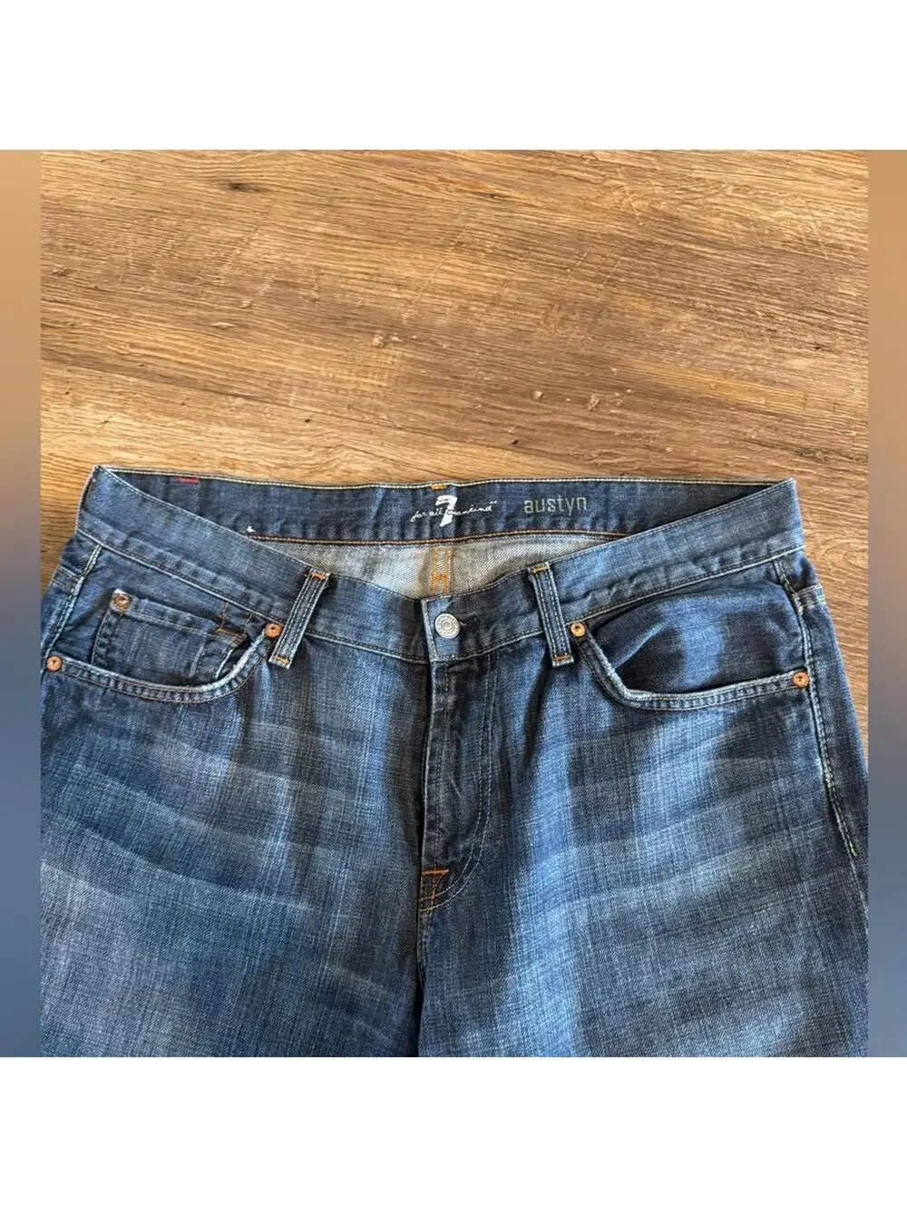 7 for All Mankind Austyn Men's Dark Wash Denim Jeans Sz 36 X 32 EUC